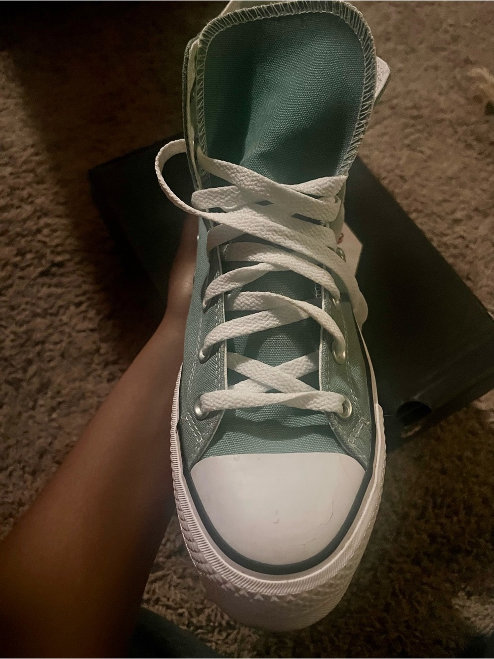 Converse Chuck Taylor High Top Sneakers - Seafoam Green & White - Picture 2 of 4